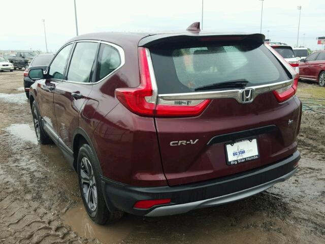 7FARW5H34HE011019 - 2017 HONDA CR-V LX MAROON photo 3