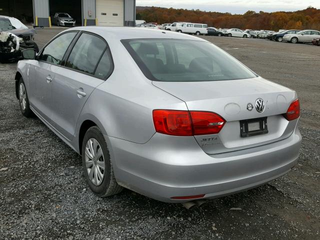 3VW1K7AJ3EM285826 - 2014 VOLKSWAGEN JETTA BASE SILVER photo 3