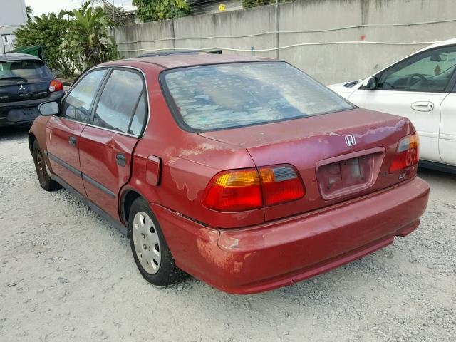 1HGEJ6679XL055129 - 1999 HONDA CIVIC LX RED photo 3