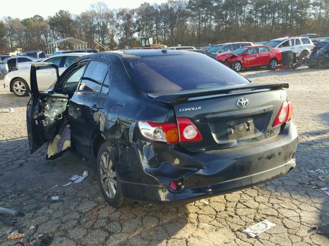 1NXBU40E69Z143911 - 2009 TOYOTA COROLLA BA BLACK photo 3