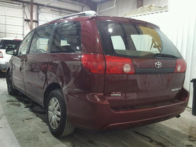 5TDKK4CC2AS289820 - 2010 TOYOTA SIENNA CE MAROON photo 3