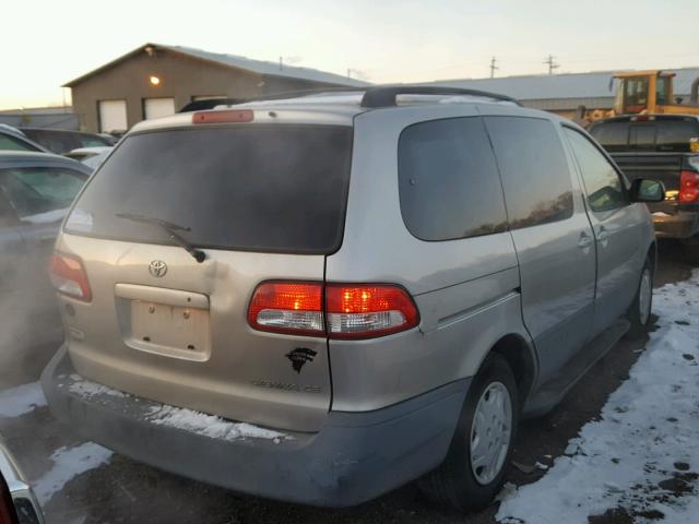 4T3ZF19CX3U509103 - 2003 TOYOTA SIENNA CE SILVER photo 4