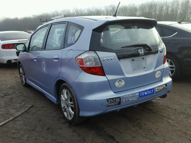 JHMGE88699S005513 - 2009 HONDA FIT SPORT BLUE photo 3