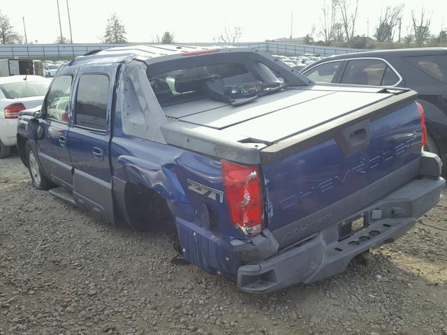 3GNEK13T73G142753 - 2003 CHEVROLET AVALANCHE BLUE photo 3