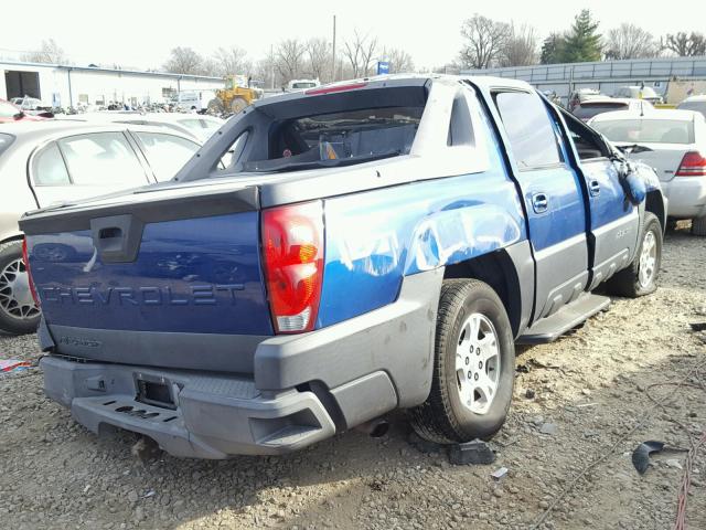 3GNEK13T73G142753 - 2003 CHEVROLET AVALANCHE BLUE photo 4