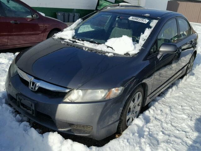 2HGFA16519H327646 - 2009 HONDA CIVIC LX GRAY photo 2