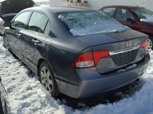 2HGFA16519H327646 - 2009 HONDA CIVIC LX GRAY photo 3