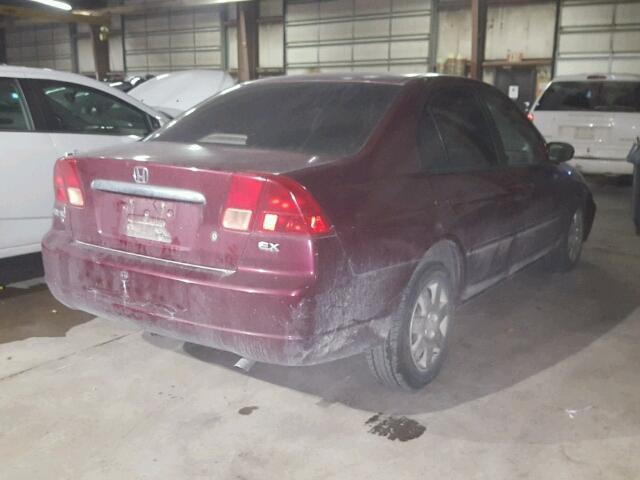 1HGES26762L065499 - 2002 HONDA CIVIC EX 红色 照片 4