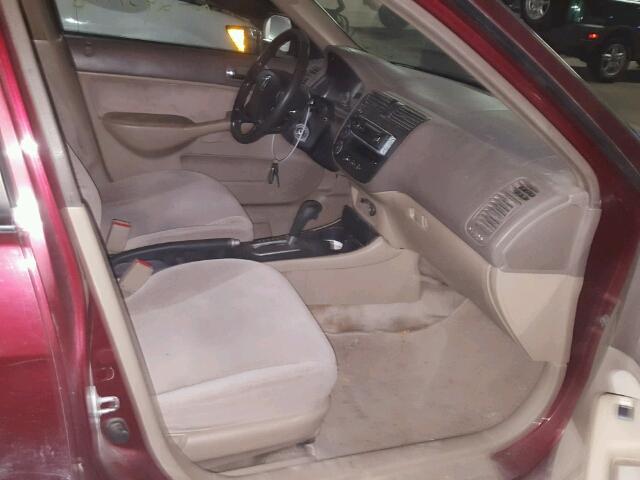 1HGES26762L065499 - 2002 HONDA CIVIC EX 红色 照片 5