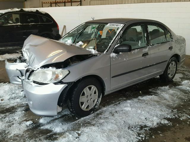 2HGES16355H549284 - 2005 HONDA CIVIC DX V SILVER photo 2