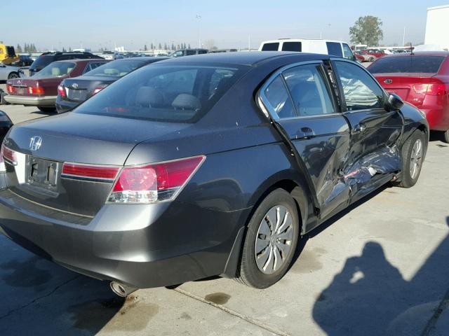 1HGCP2F37CA157191 - 2012 HONDA ACCORD LX GRAY photo 4