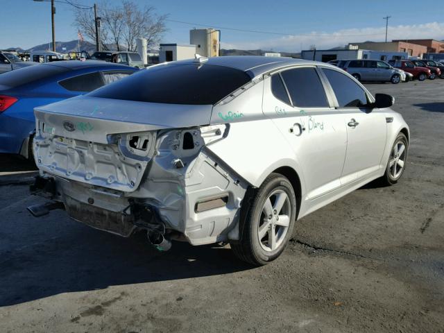 5XXGM4A70EG343337 - 2014 KIA OPTIMA LX SILVER photo 4