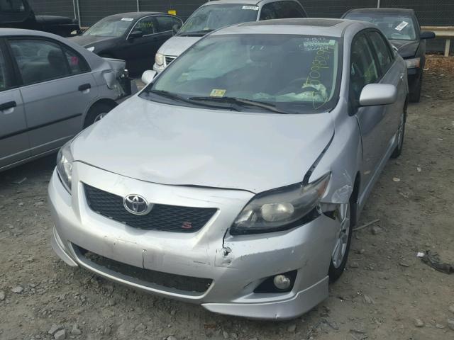 2T1BU4EE3AC266404 - 2010 TOYOTA COROLLA BA SILVER photo 2