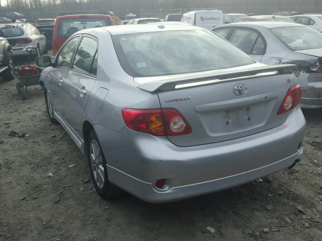 2T1BU4EE3AC266404 - 2010 TOYOTA COROLLA BA SILVER photo 3