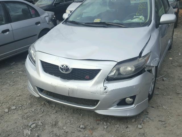 2T1BU4EE3AC266404 - 2010 TOYOTA COROLLA BA SILVER photo 9