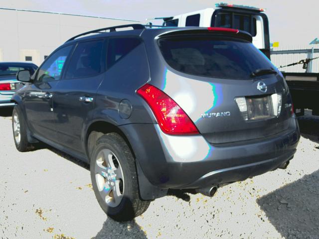 JN8AZ08W55W415472 - 2005 NISSAN MURANO SL GRAY photo 3