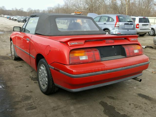 6MPCT0367M8610630 - 1991 MERCURY CAPRI XR2 RED photo 3