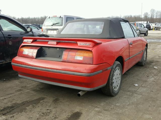 6MPCT0367M8610630 - 1991 MERCURY CAPRI XR2 RED photo 4