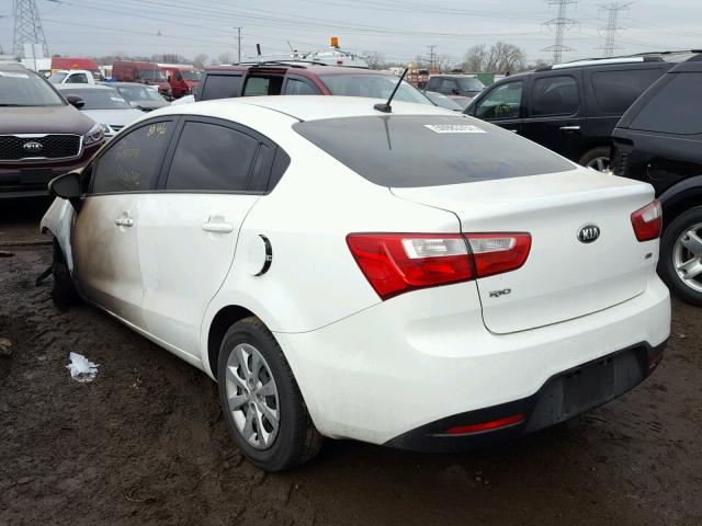 KNADM4A3XE6343180 - 2014 KIA RIO LX WHITE photo 3