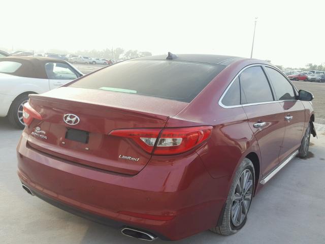 5NPE34AF3GH343776 - 2016 HYUNDAI SONATA SPO RED photo 4