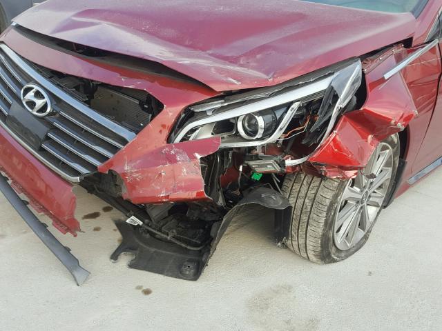 5NPE34AF3GH343776 - 2016 HYUNDAI SONATA SPO RED photo 9