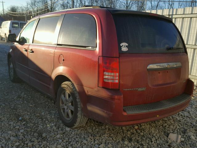 2A8HR44H98R142308 - 2008 CHRYSLER TOWN & COU RED photo 3