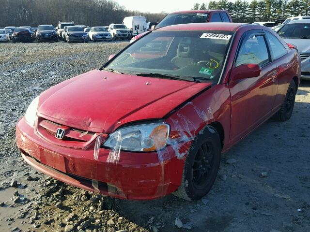 1HGEM22281L079620 - 2001 HONDA CIVIC DX RED photo 2