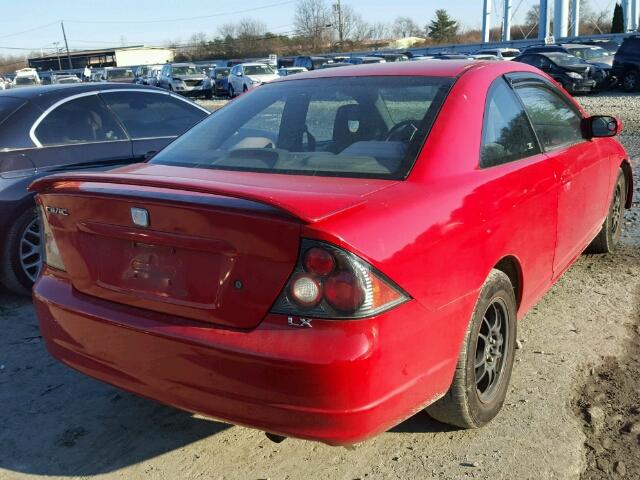 1HGEM22281L079620 - 2001 HONDA CIVIC DX RED photo 4