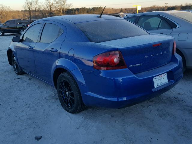 1C3CDZAB9EN181040 - 2014 DODGE AVENGER SE BLUE photo 3