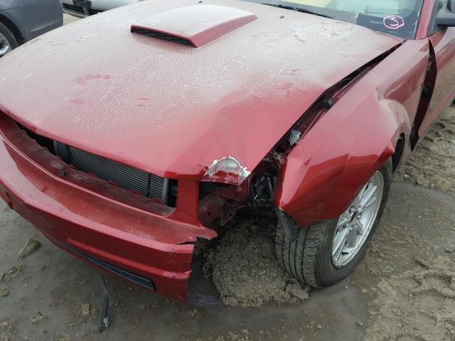 1ZVFT84NX75246456 - 2007 FORD MUSTANG RED photo 9