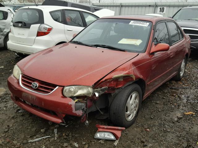 2T1BR12E81C489431 - 2001 TOYOTA COROLLA CE RED photo 2