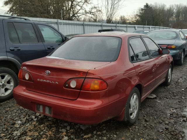 2T1BR12E81C489431 - 2001 TOYOTA COROLLA CE RED photo 4