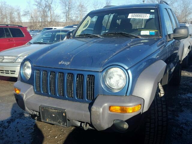 1J4GL48K33W684251 - 2003 JEEP LIBERTY SP BLUE photo 2