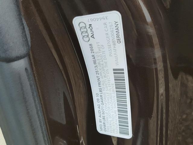 WAULFAFH8BN006257 - 2011 AUDI A5 PREMIUM BROWN photo 10