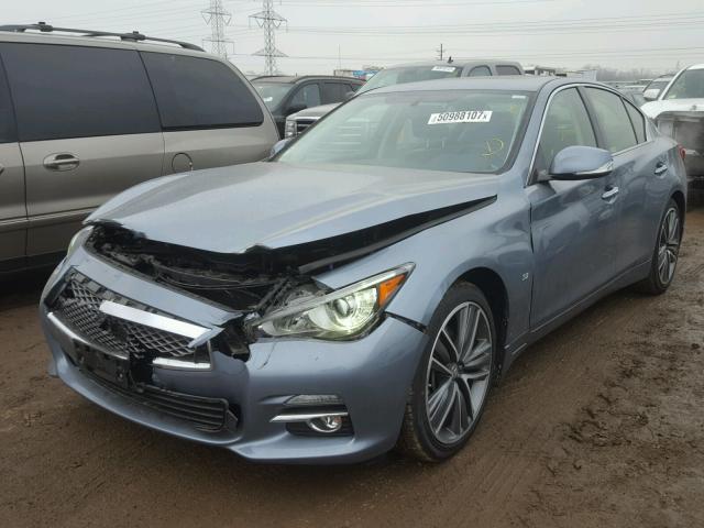 JN1BV7AR6EM704903 - 2014 INFINITI Q50 BASE BLUE photo 2