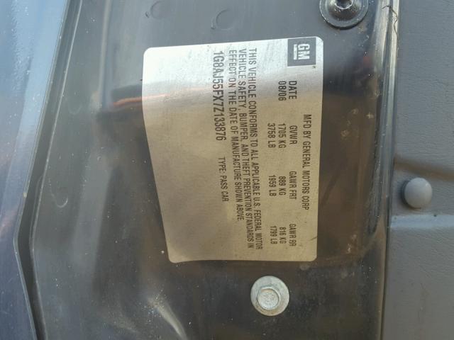 1G8AJ55FX7Z133876 - 2007 SATURN ION LEVEL BURN photo 10