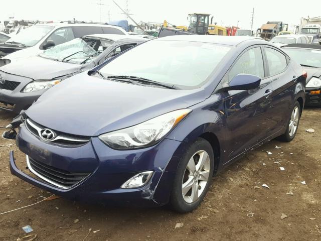 5NPDH4AE7CH081582 - 2012 HYUNDAI ELANTRA GL BLUE photo 2