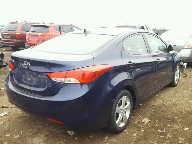 5NPDH4AE7CH081582 - 2012 HYUNDAI ELANTRA GL BLUE photo 4