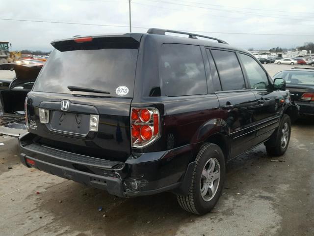 5FNYF28657B023209 - 2007 HONDA PILOT EXL BLACK photo 4