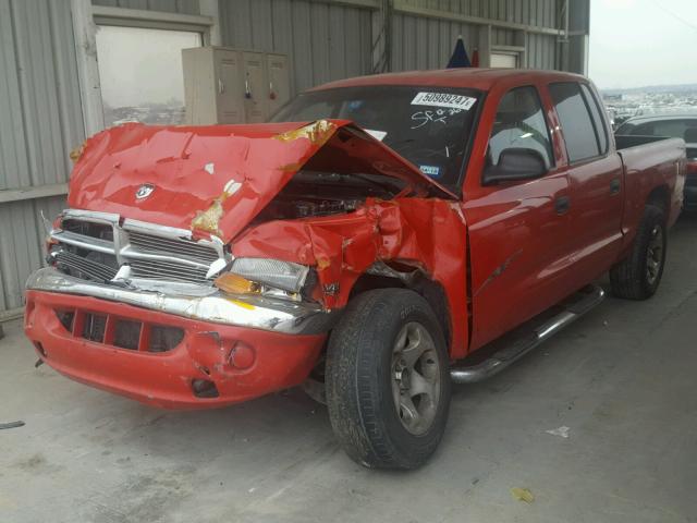 1B7GL2AN71S280887 - 2001 DODGE DAKOTA QUA RED photo 2