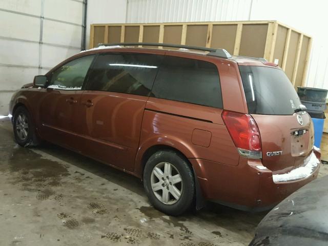 5N1BV28U54N303759 - 2004 NISSAN QUEST S RED photo 3