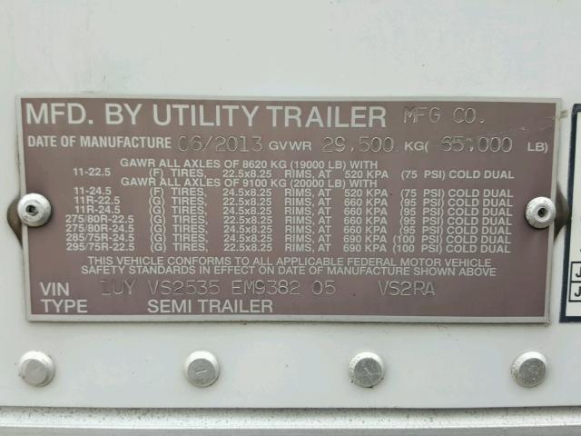 1UYVS2535EM938205 - 2014 TRAIL KING REEFER WHITE photo 10