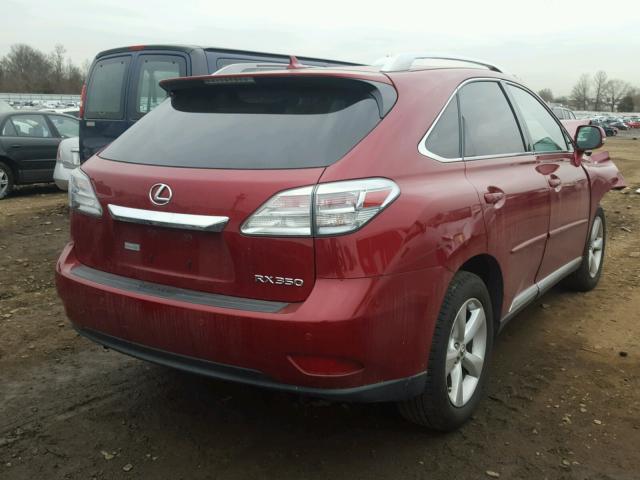 2T2BK1BA4BC108575 - 2011 LEXUS RX 350 RED photo 4