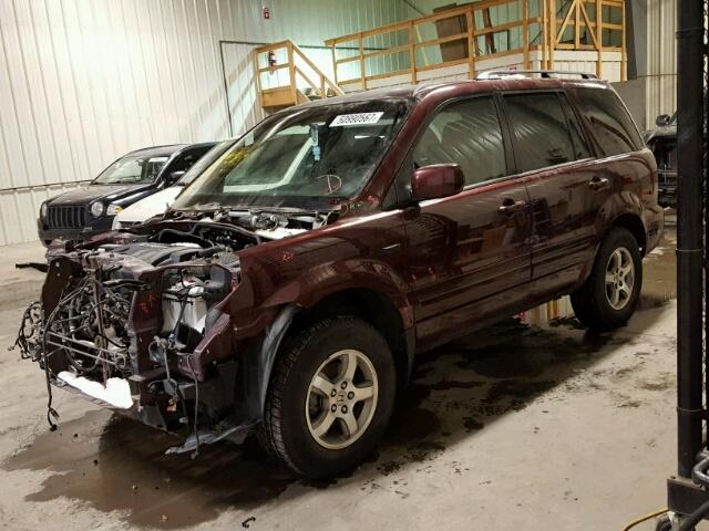 2HKYF18407H001466 - 2007 HONDA PILOT EX BURGUNDY photo 2