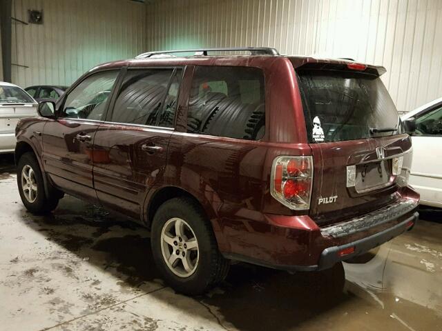 2HKYF18407H001466 - 2007 HONDA PILOT EX BURGUNDY photo 3