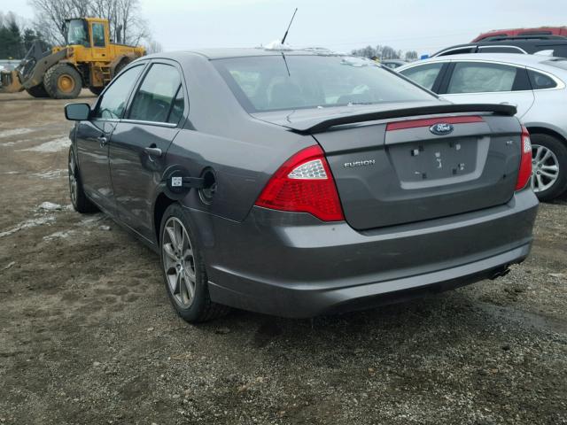 3FAHP0HA8AR205830 - 2010 FORD FUSION SE GRAY photo 3