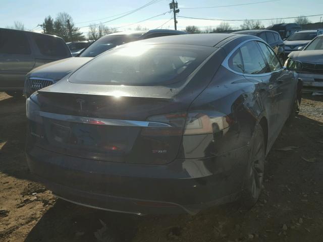 5YJSA1H1XEFP32752 - 2014 TESLA MODEL S BLUE photo 4