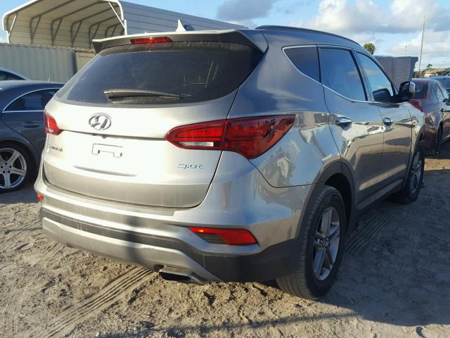 5NMZU3LB4HH006163 - 2017 HYUNDAI SANTA FE S GRAY photo 4