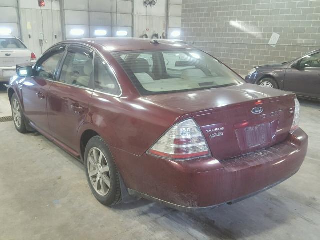 1FAHP24W38G157376 - 2008 FORD TAURUS SEL MAROON photo 3