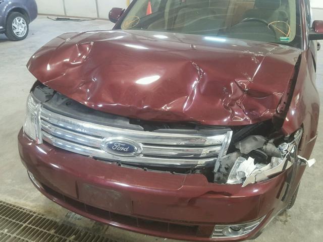 1FAHP24W38G157376 - 2008 FORD TAURUS SEL MAROON photo 9